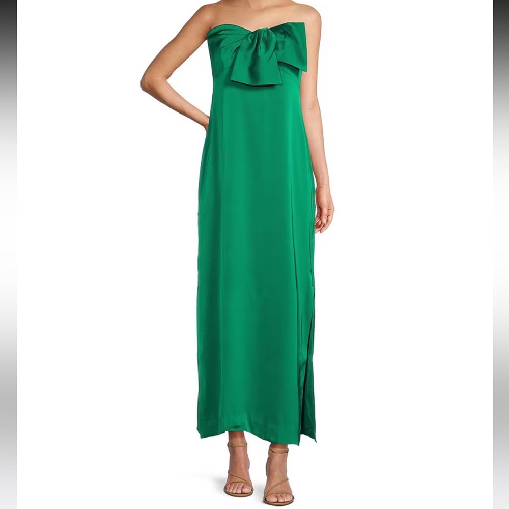 Lilly Pulitzer Carlynn Satin Bow Strapless Side Slit Maxi Dress